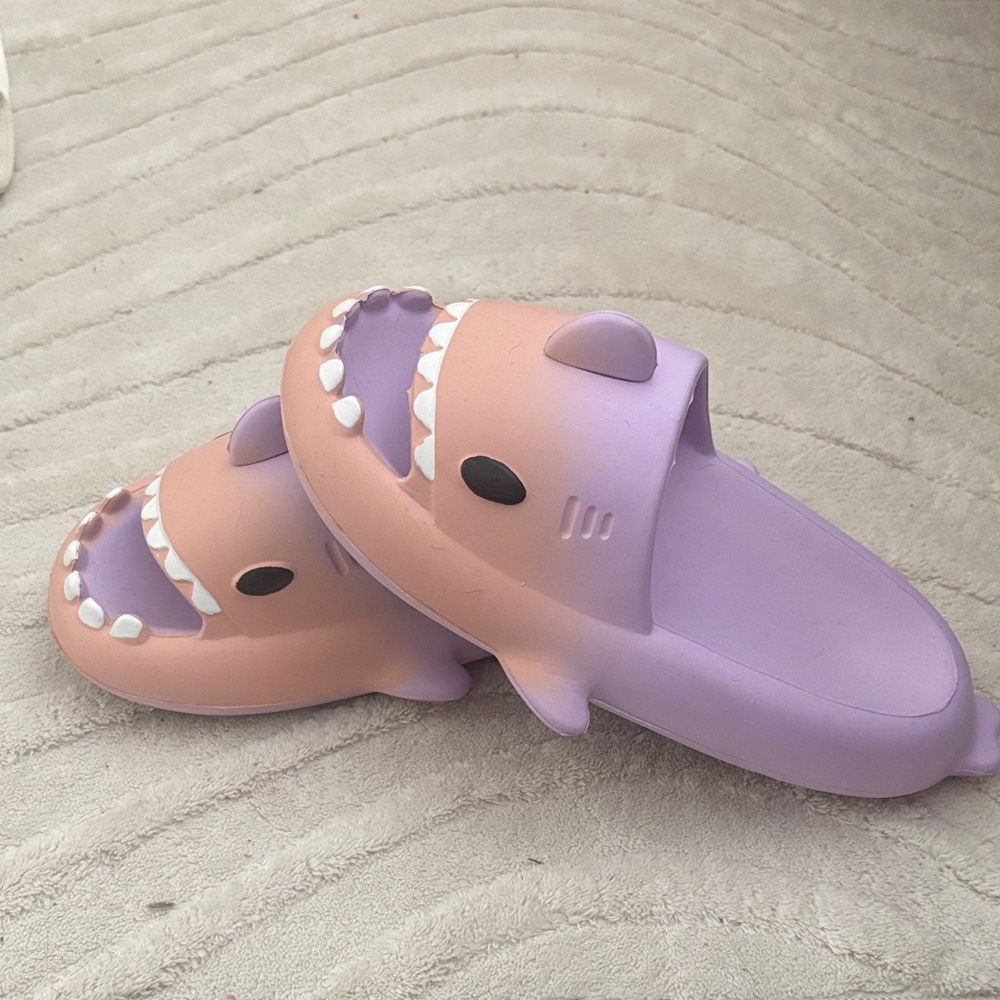 Shark Design Pink and Purple Shoes